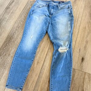 GAP Women's Distressed Skinny Jeans in Light Blue